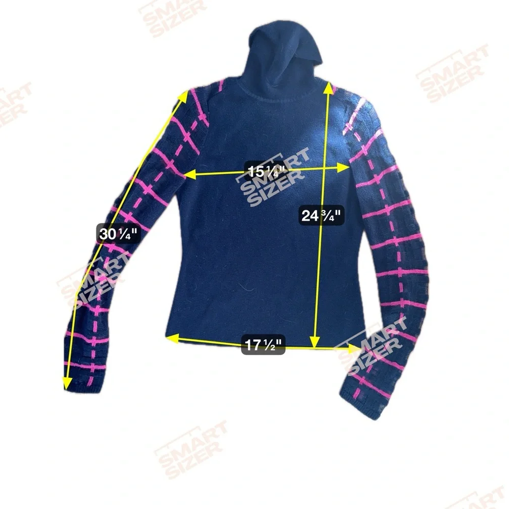 Women's Navy and Pink Sweater Lattice Sleeve Estaban Cortazar - Picture 11 of 11